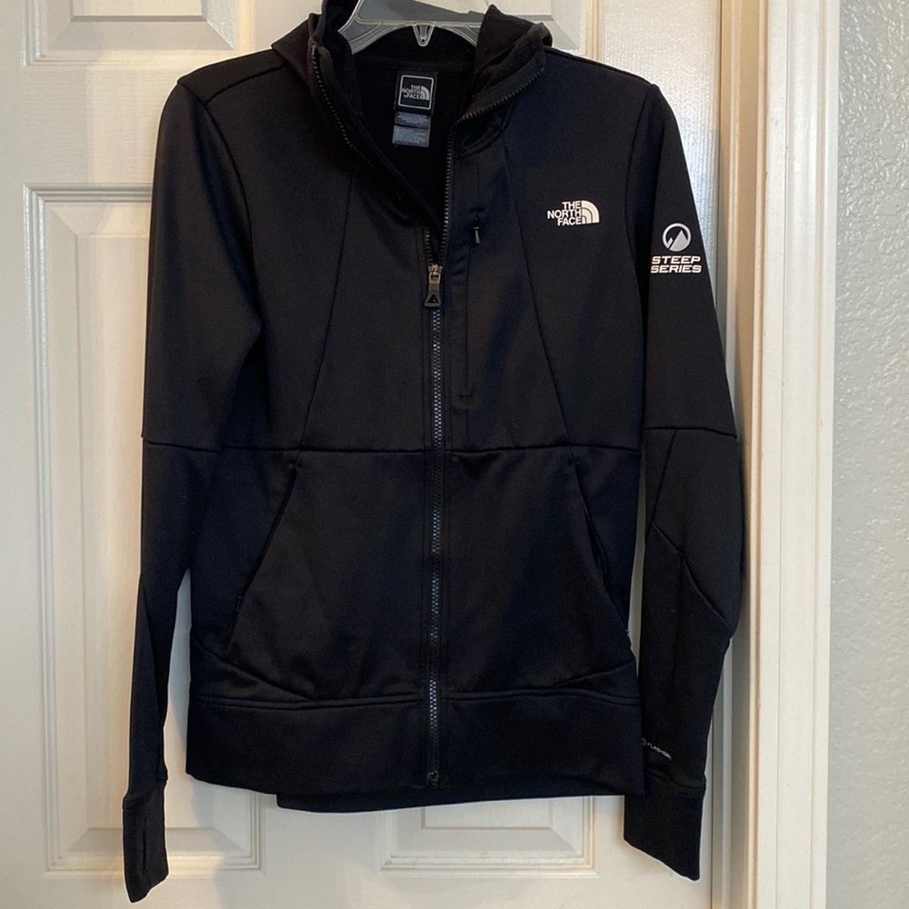 Black size small north face hooded jacket